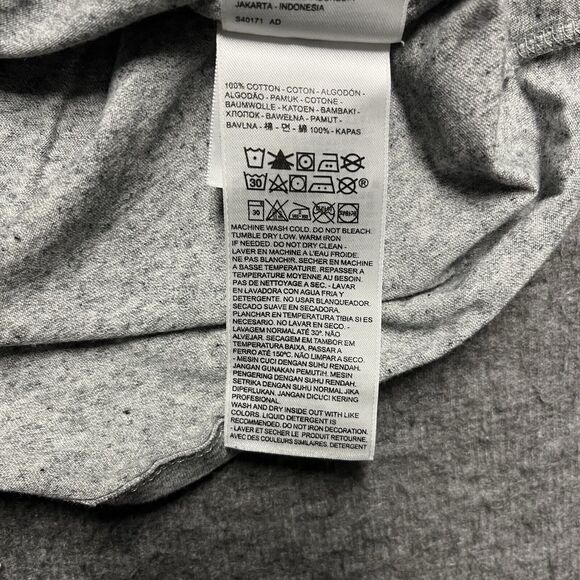 Levi's Short Sleeve Shirt Women's Medium Gray Floral Batwing Logo Cotton - Picture 4 of 7